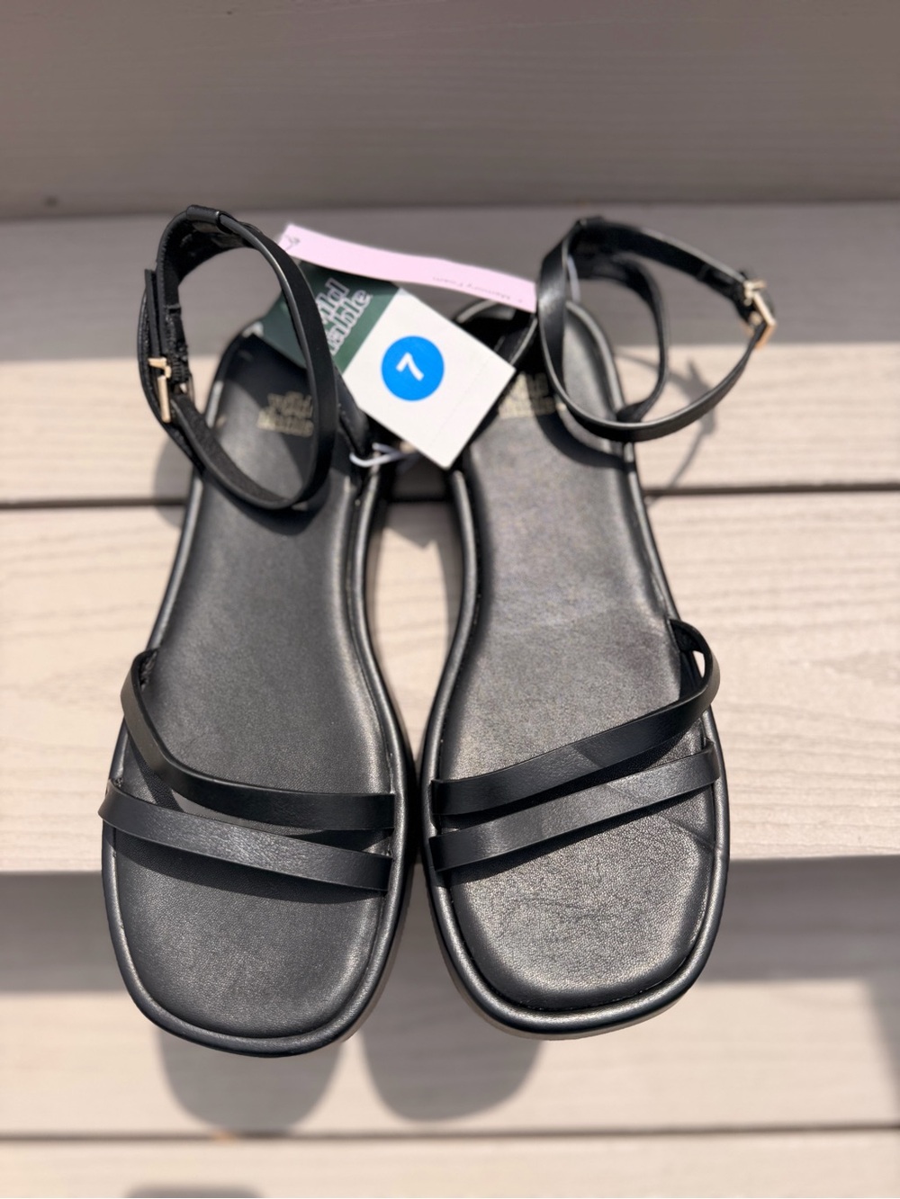 wild fable Black Double-Strap Ankle Sandals